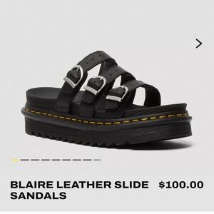 BLAIRE LEATHER SLIDE SANDALS